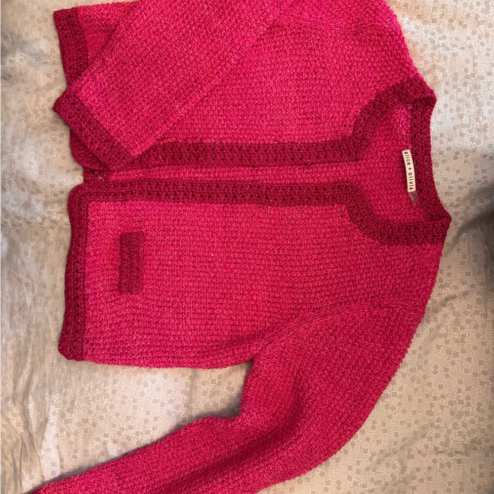Alice + Olivia Pink Cardigan Sweater